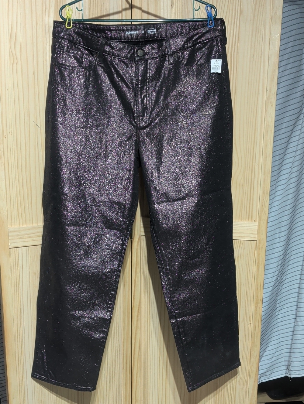 Old Navy Metallic Plum Shimmer Pants